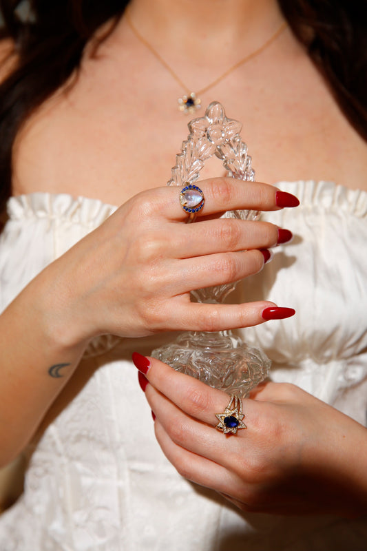 The Moonstone & Sapphire Ring