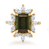 Green Tourmaline and Diamond Ring